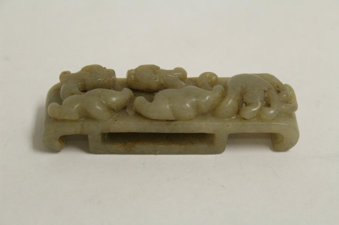 Chinese white jade carved sword ornament (1 of 10)