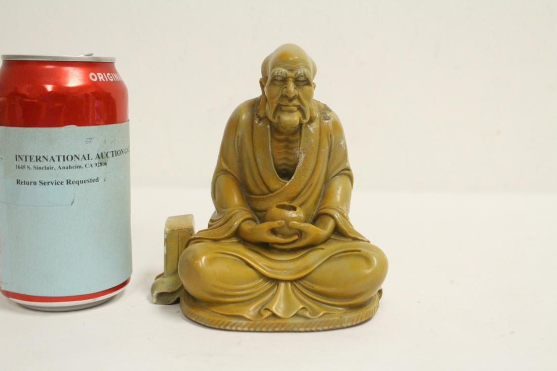 Chinese shoushan stone carved Lohan (1 of 10)