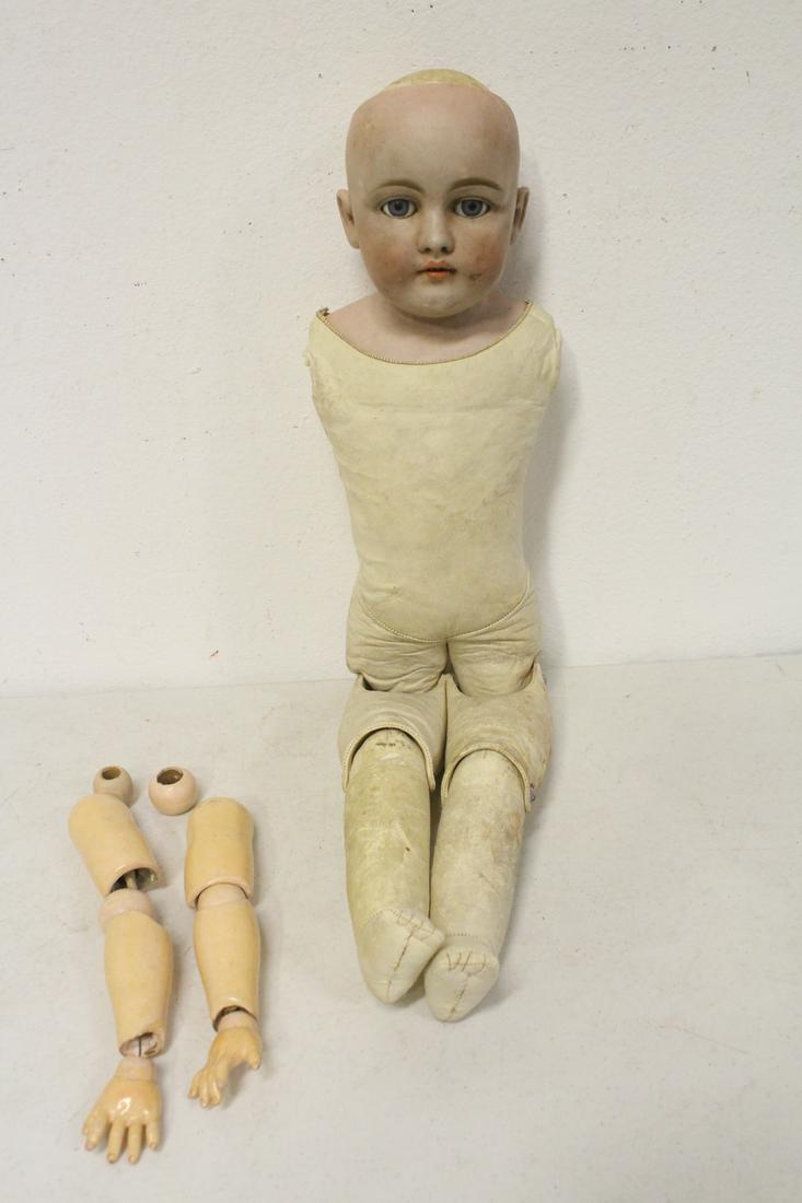 A large antique German bisque head doll, 26" (1 of 9)