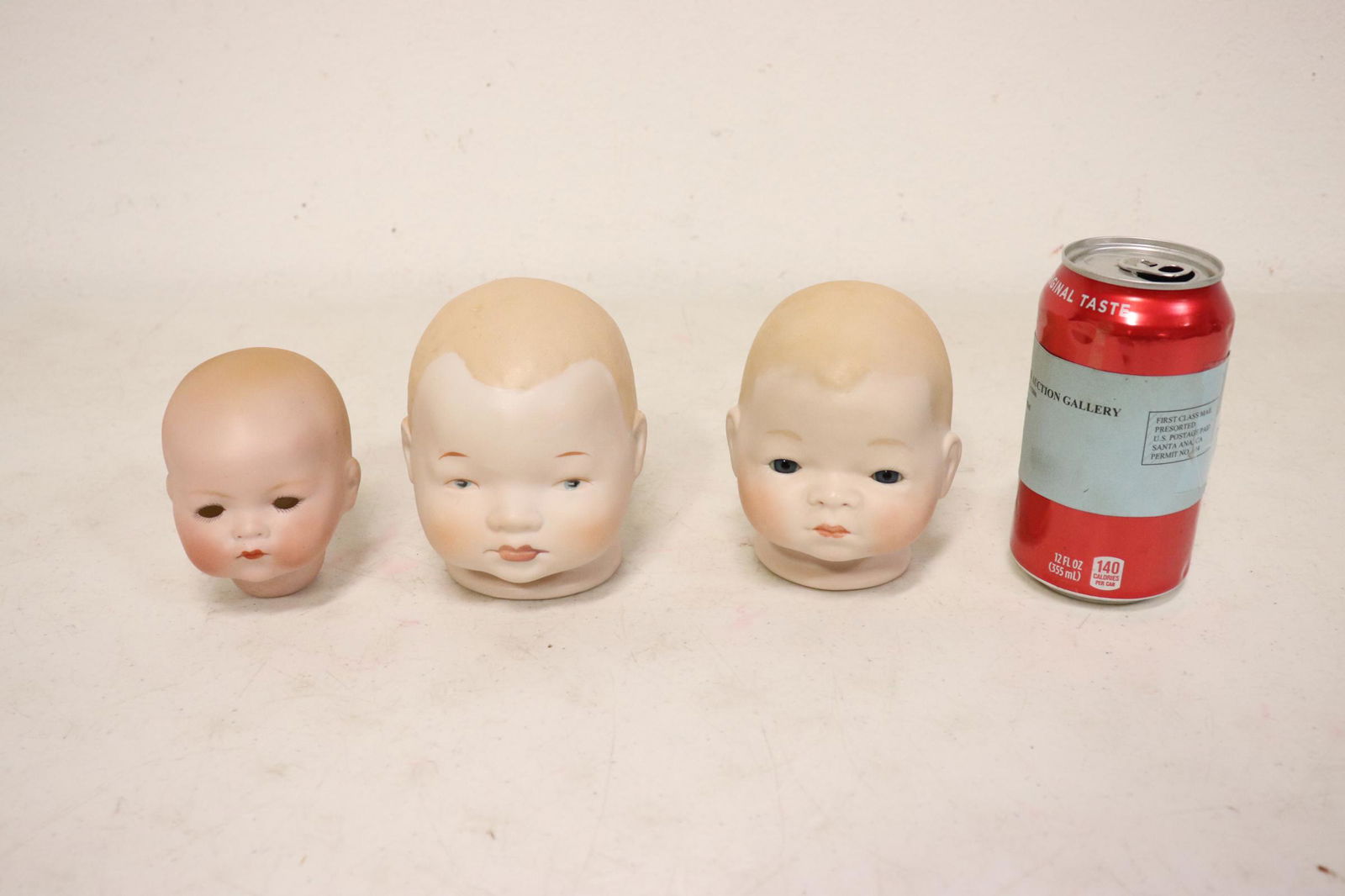 3 German bisque baby doll heads (1 of 10)