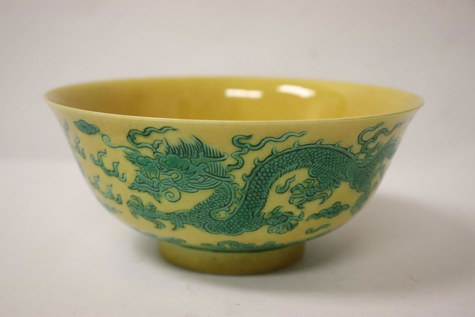 Chinese yellow background famille rose bowl (1 of 10)