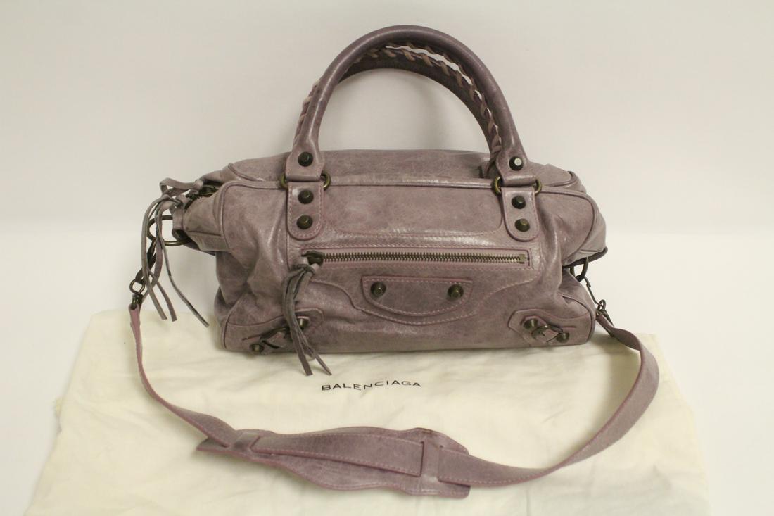 A purple leather shoulder/ handbag by Balenciaga (1 of 9)
