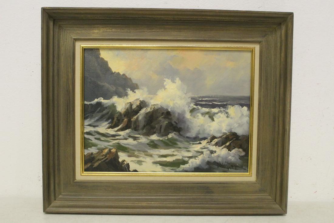 Oil on canvas "coast scene" by Robert Wee (1 of 10)