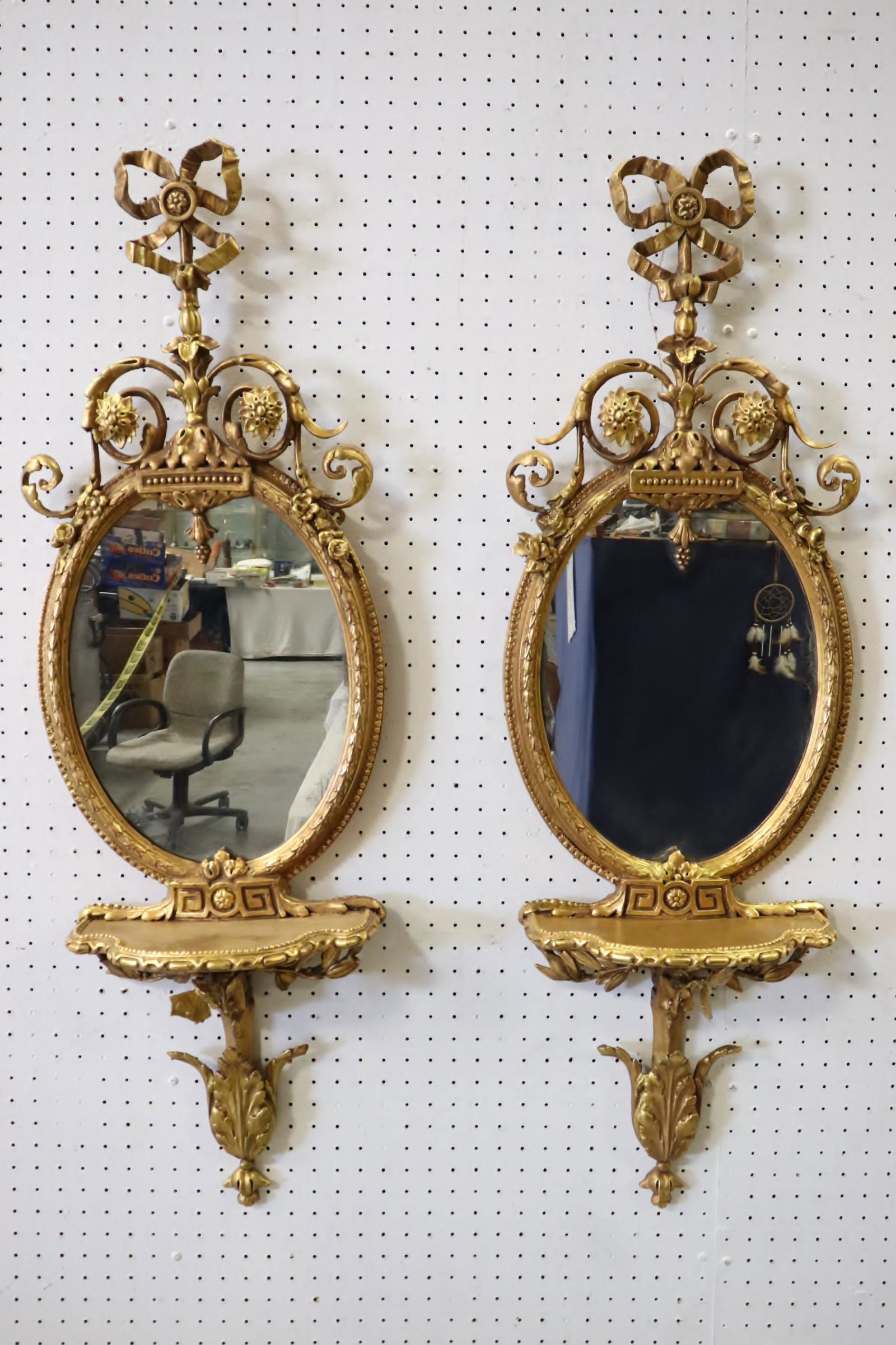 pair French giltwood wall mirrors/ sconces (1 of 15)
