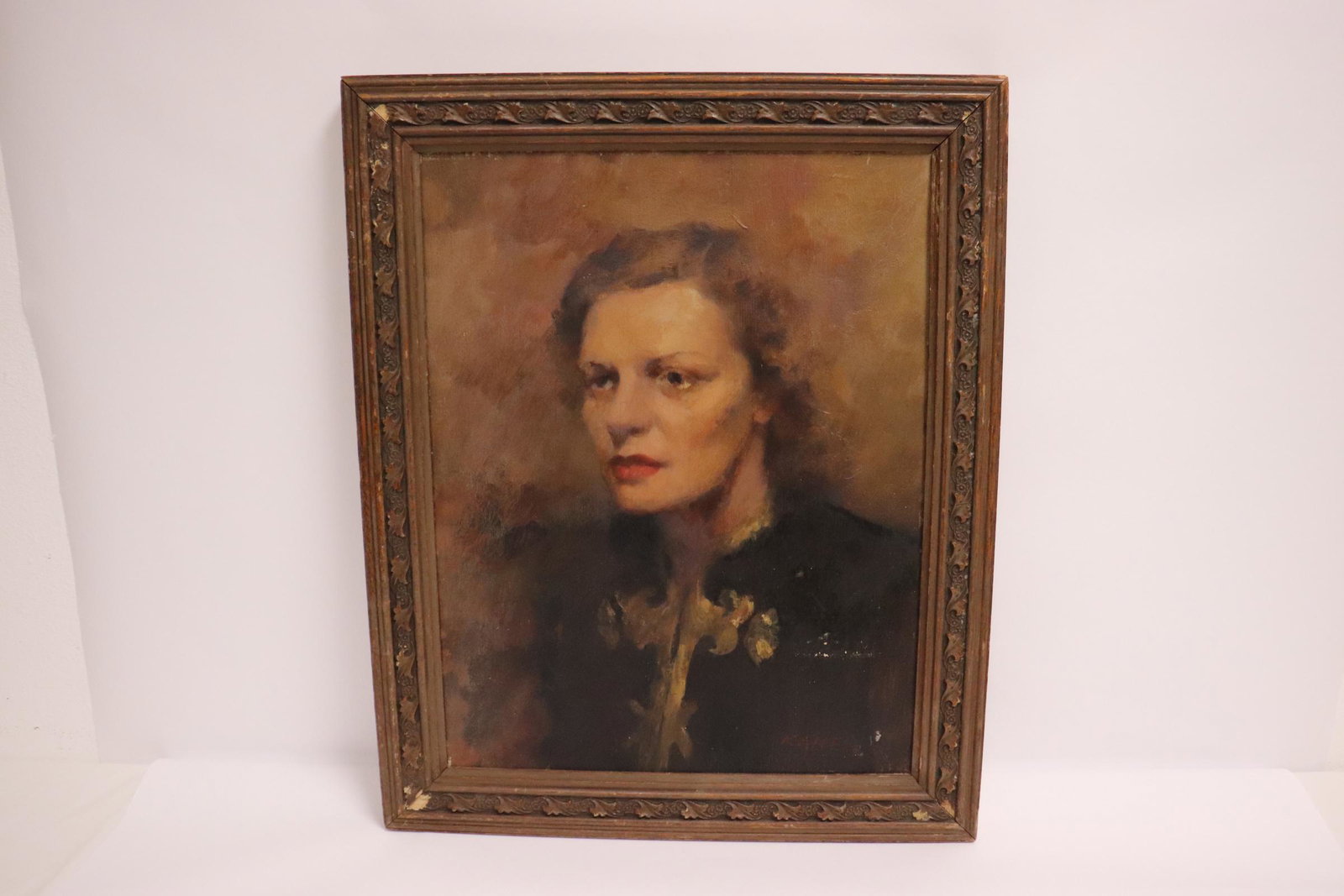 Oil on panel by Frank Kane: Oil on panel "portrait of Mrs. Brydon Taves" by Frank Kane, 17.5"13.5"