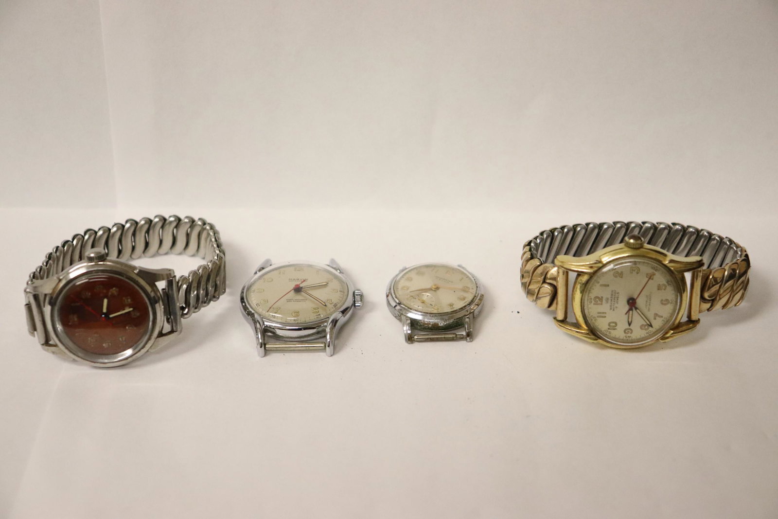 3 aviation wrist watches,& an early Seiko chronometer: 3 possible WWII man's aviation wrist watches, and an early Seiko chronometer (no crown)