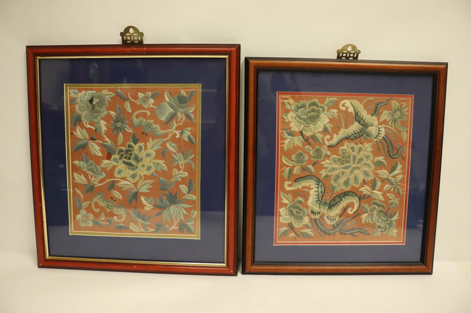 2 Chinese framed embroidery panels (1 of 11)