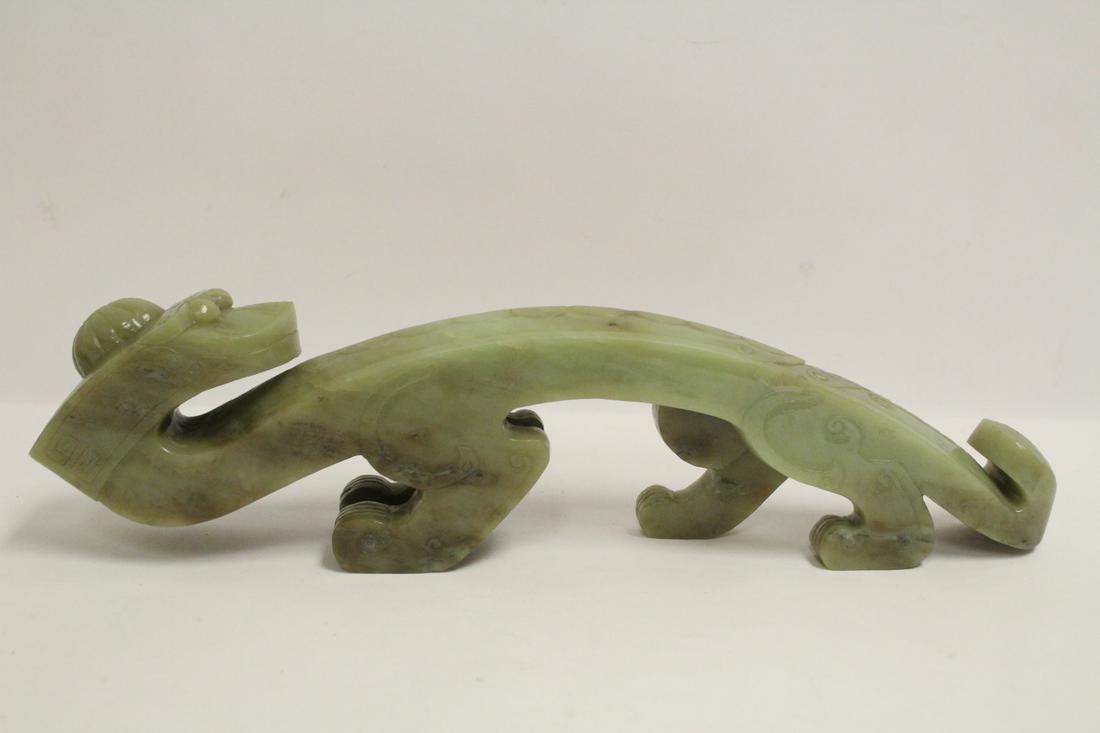 Large Chinese celadon jade carved ruyi (1 of 10)