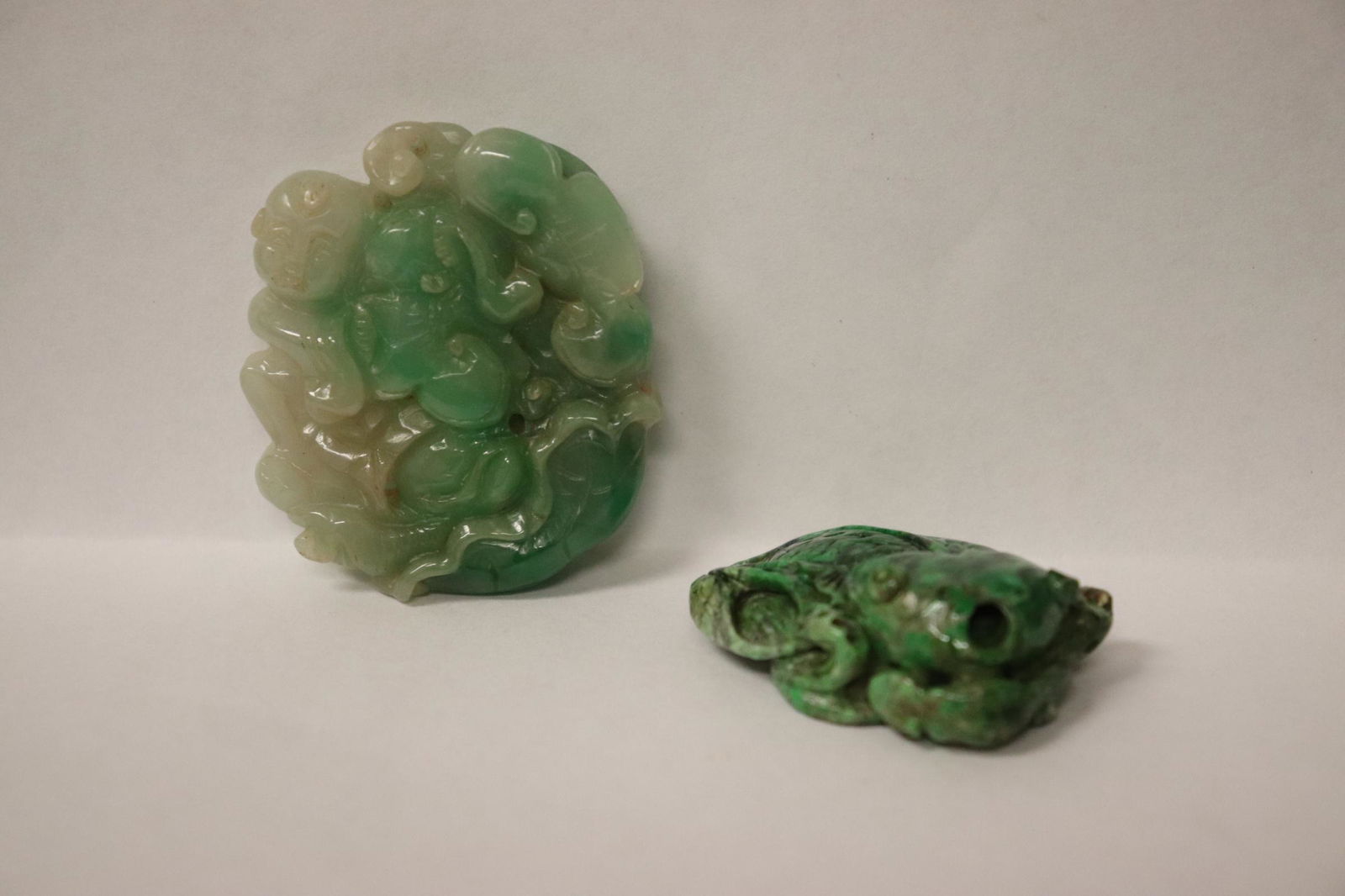 2 jadeite like stone carved ornaments (1 of 11)