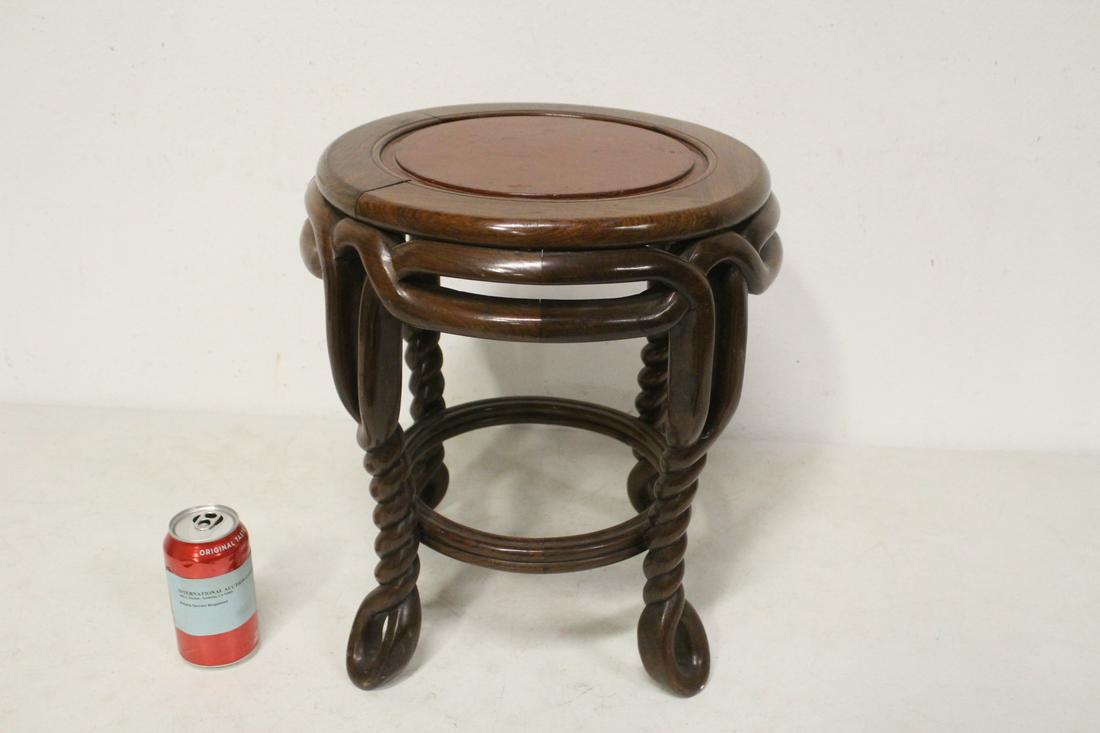 Chinese vintage rosewood drum stool: Chinese vintage rosewood drum stool, 15.75"Hx14.25"dia