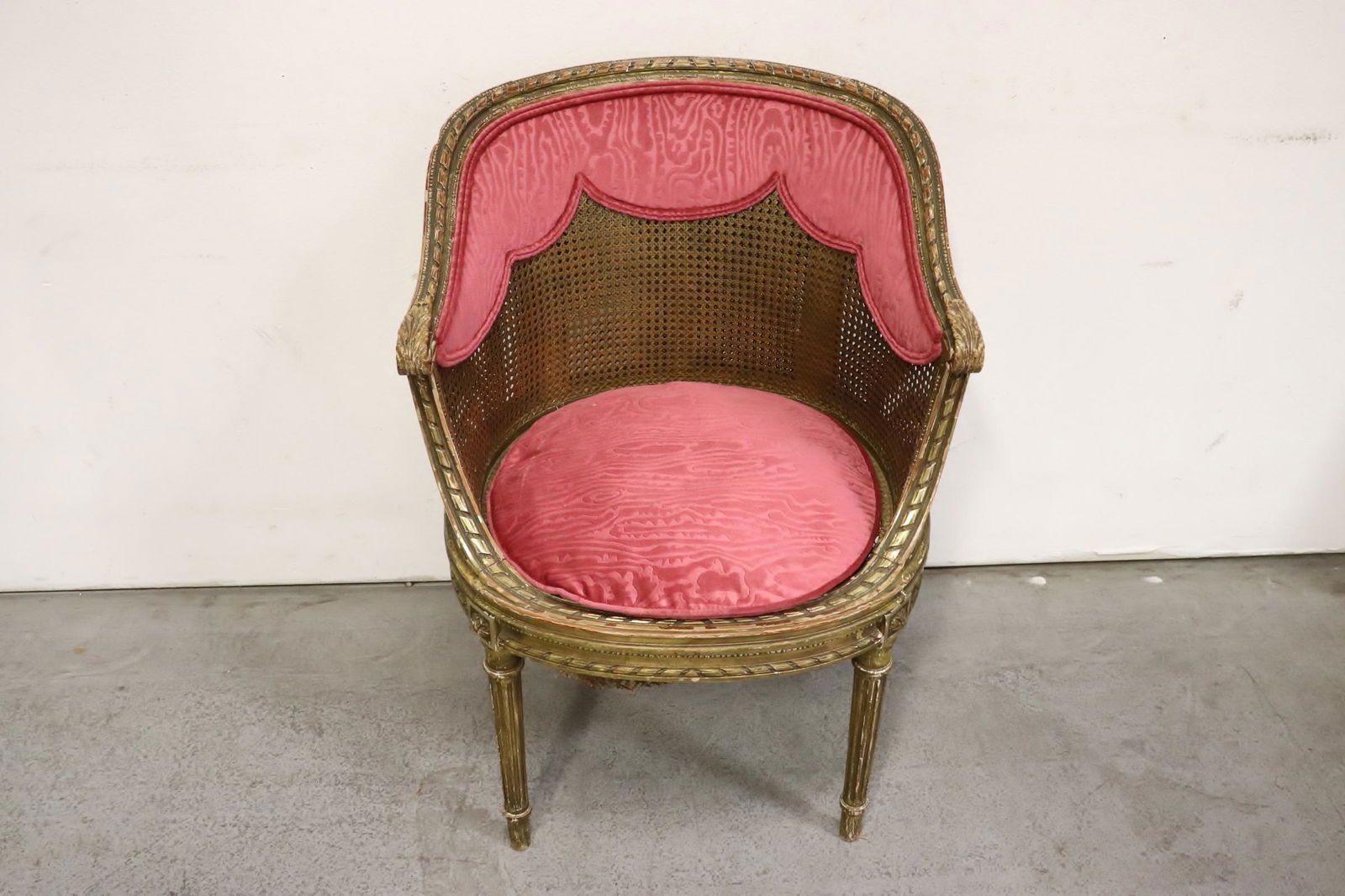 French antique armchair with cane: French antique armchair with cane, cane seat need repair, 32.5"Hx22.75"x22.35"