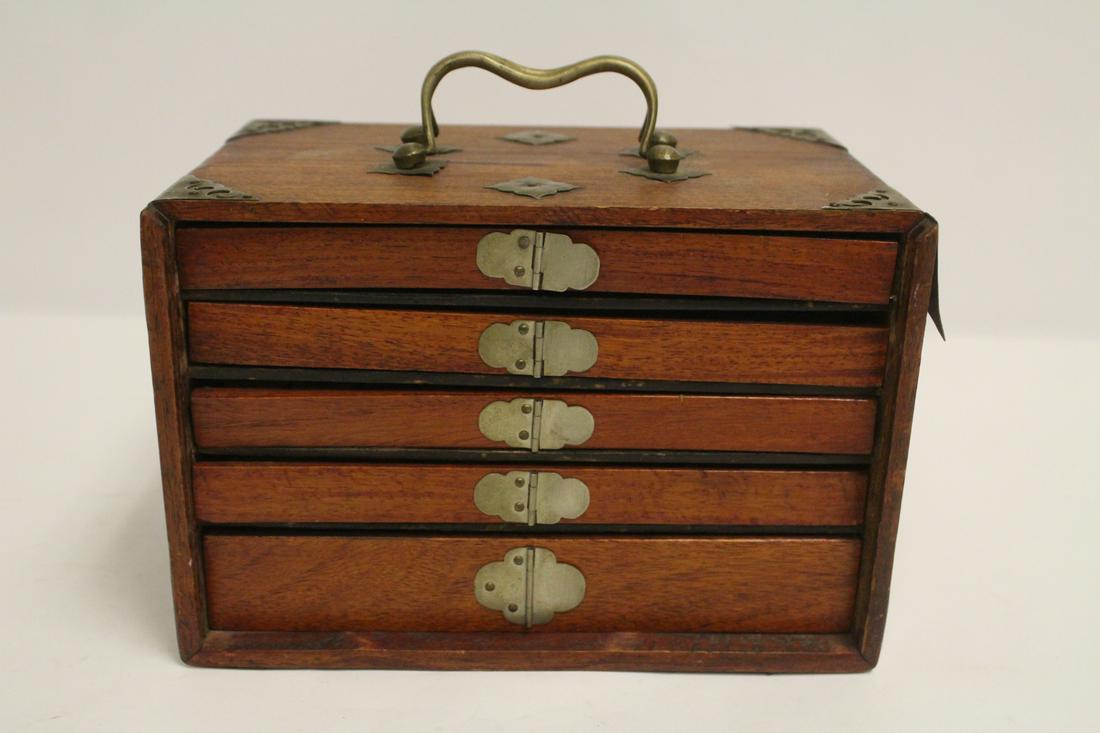 Chinese antique mahjong set , incomplete: Chinese antique mahjong set , incomplete, 6.25"Hx8.9"x5.75"