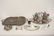 s/p tea and coffee set w/ tray, a lg serving tray &