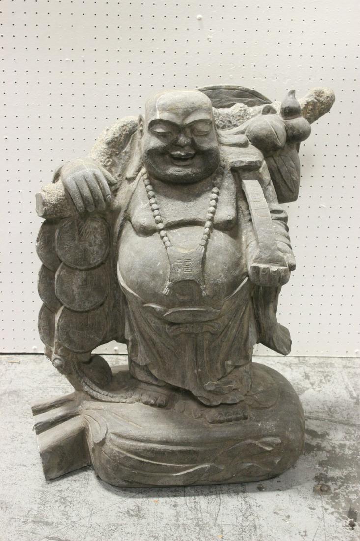 A fine stone carved Happy Buddha (1 of 10)