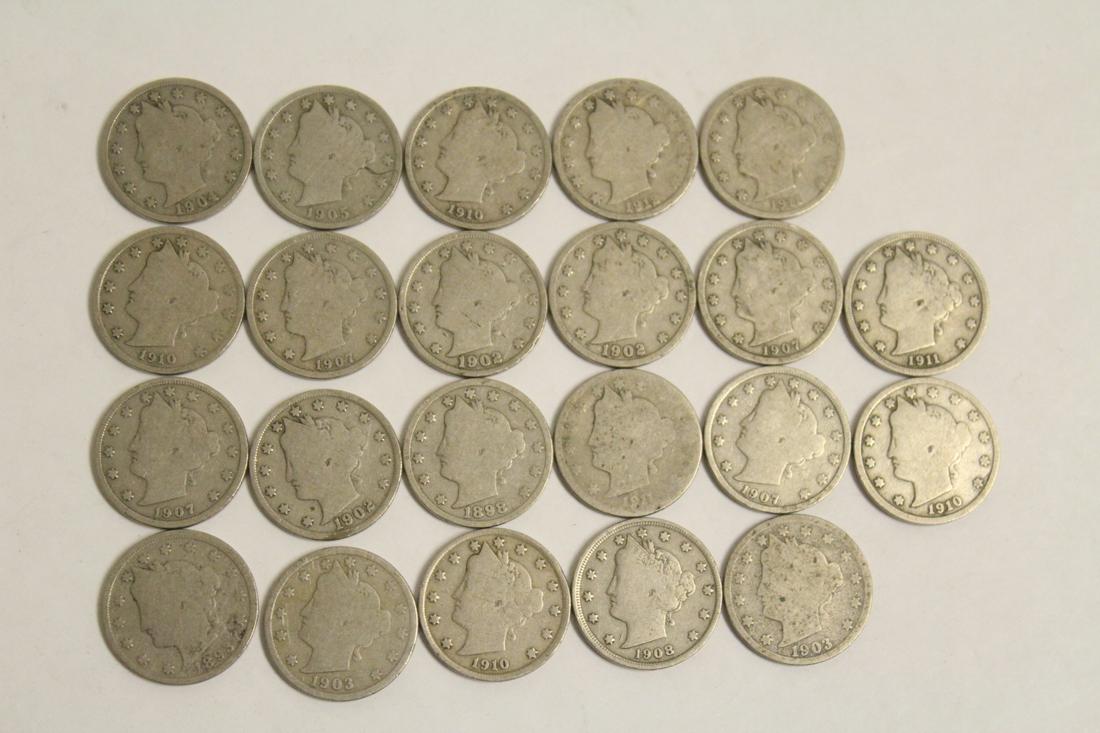 22 silver Liberty head nickels (1 of 9)