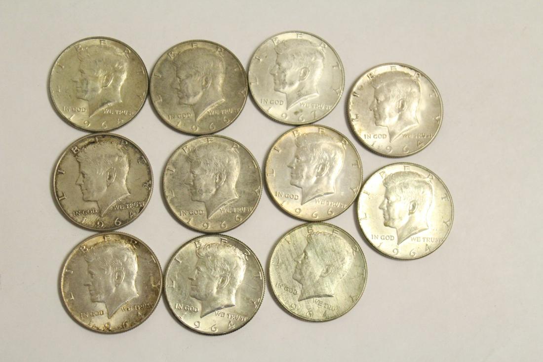 11 Kennedy half dollars (1 of 9)