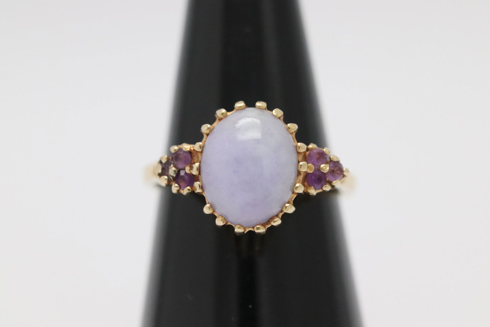 14K Y/G ring set with lavender jadeite (1 of 9)