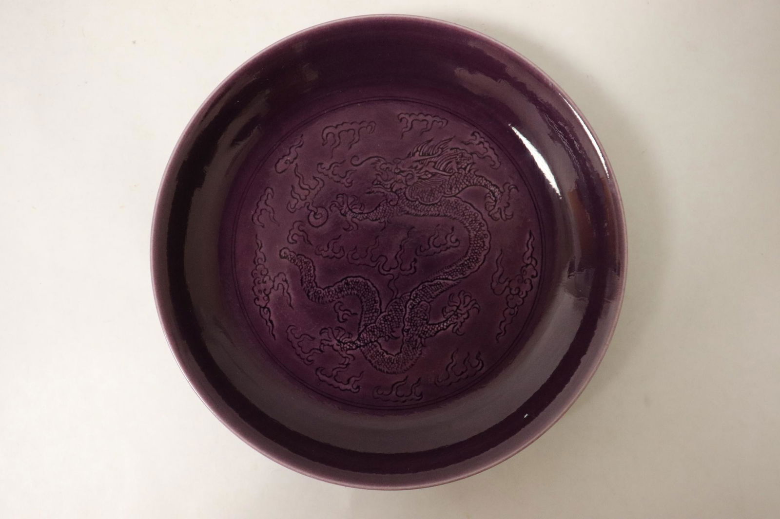 Chinese purple glazed porcelain plate (1 of 10)