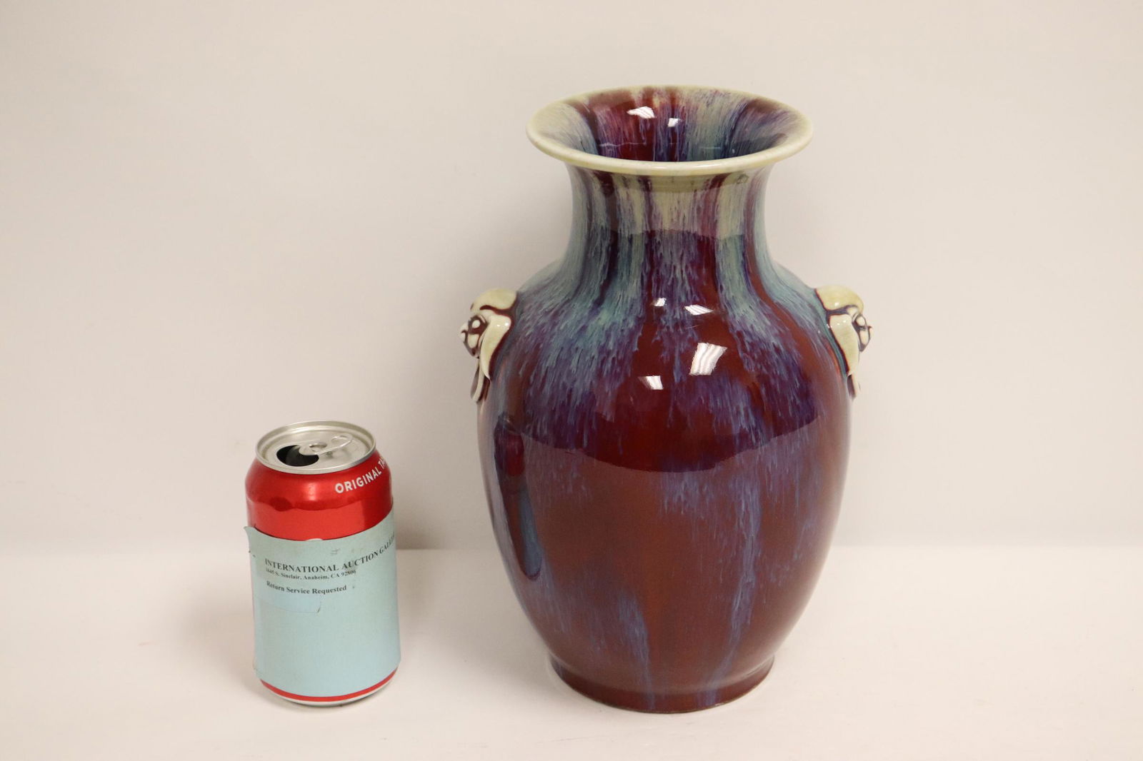 Chinese vintage red glazed porcelain vase (1 of 9)