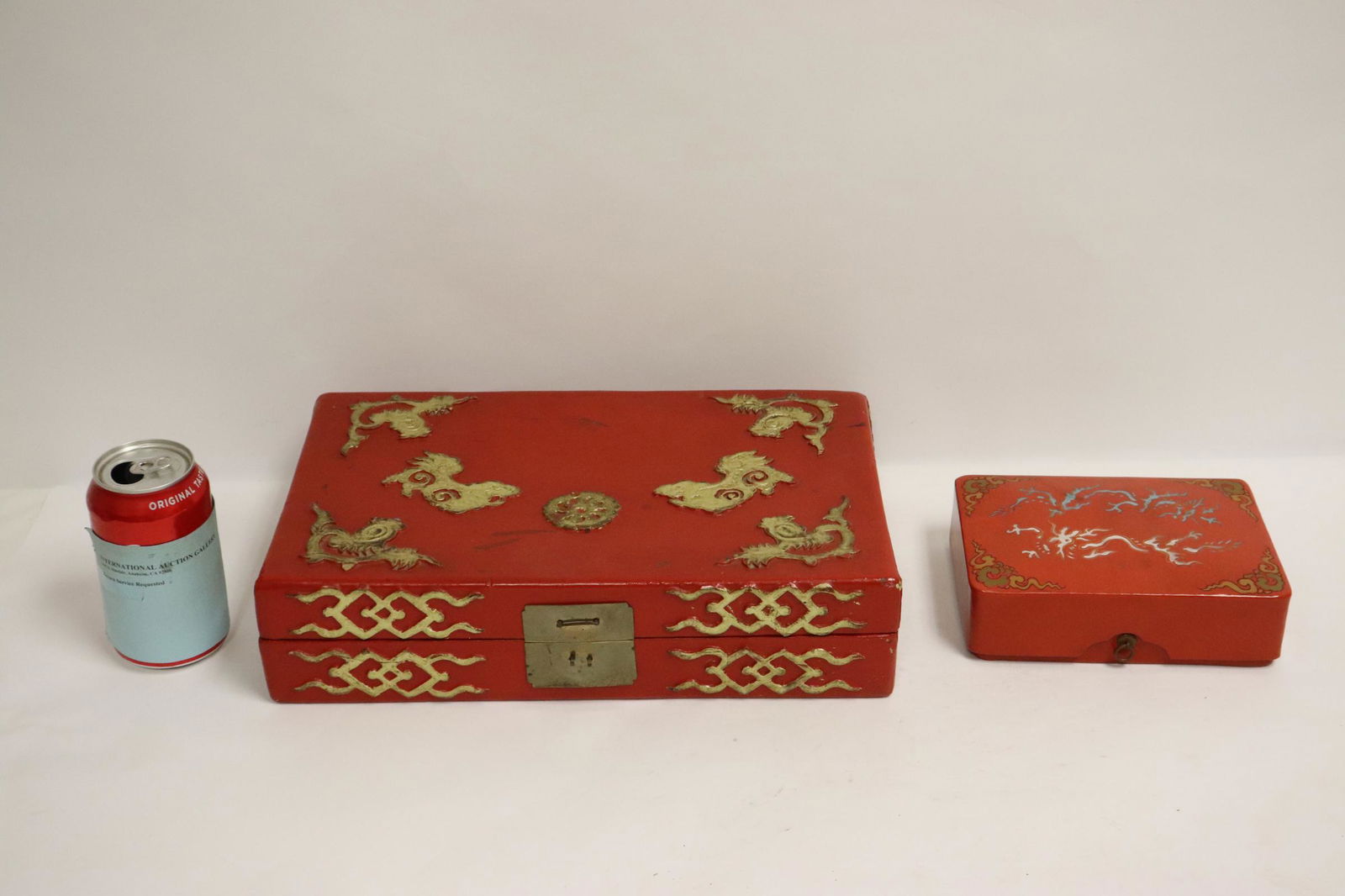 2 Chinese red lacquer boxes (1 of 11)
