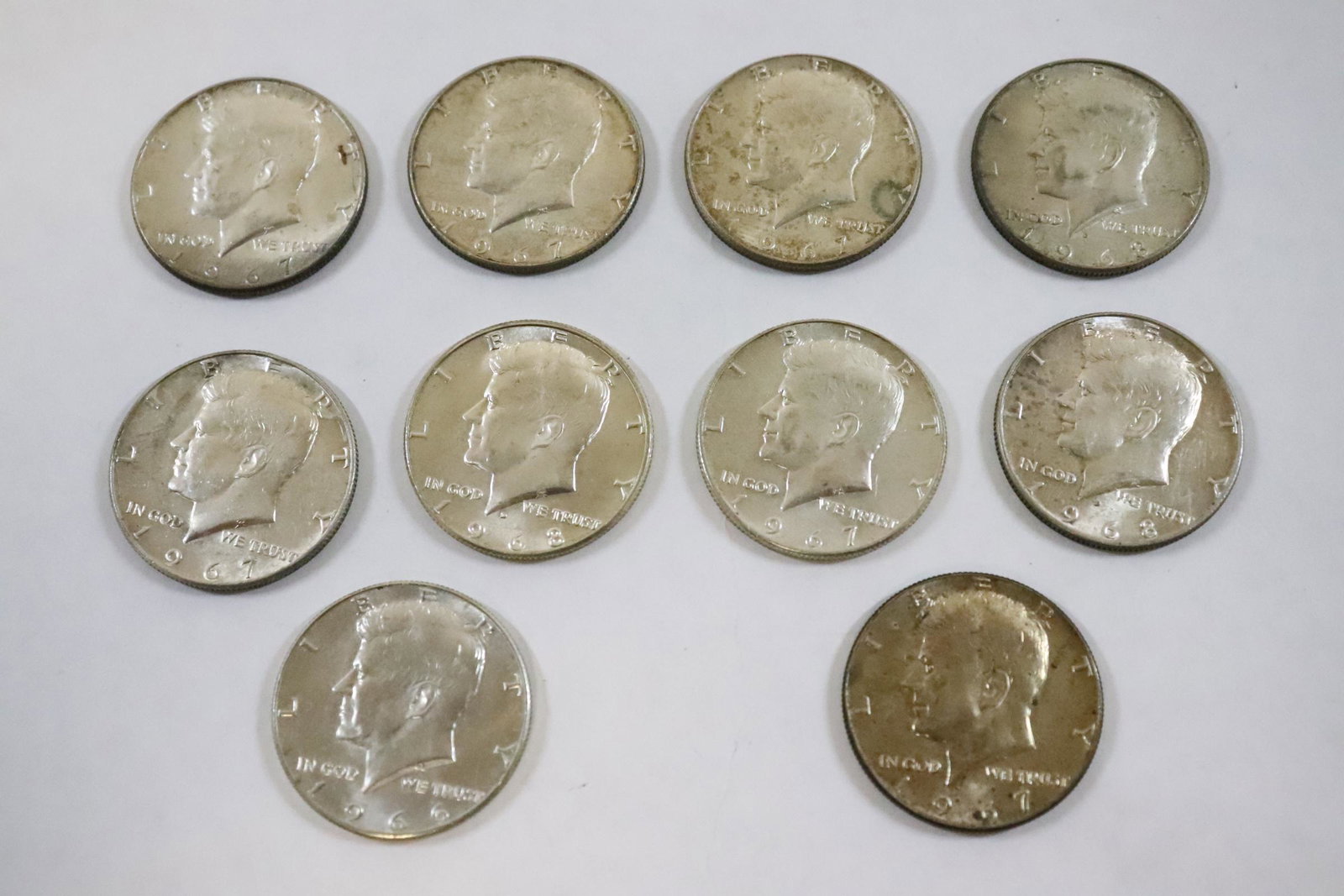 10 Kennedy half dollars (1 of 11)