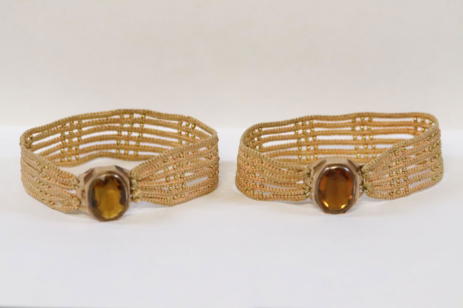 Pr Victorian 8k - 10k y/g bracelets with color stone (1 of 12)