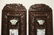 Pr Chinese rosewood framed panels w/ porcelain plaques - 2