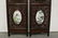 Pr Chinese rosewood framed panels w/ porcelain plaques - 5