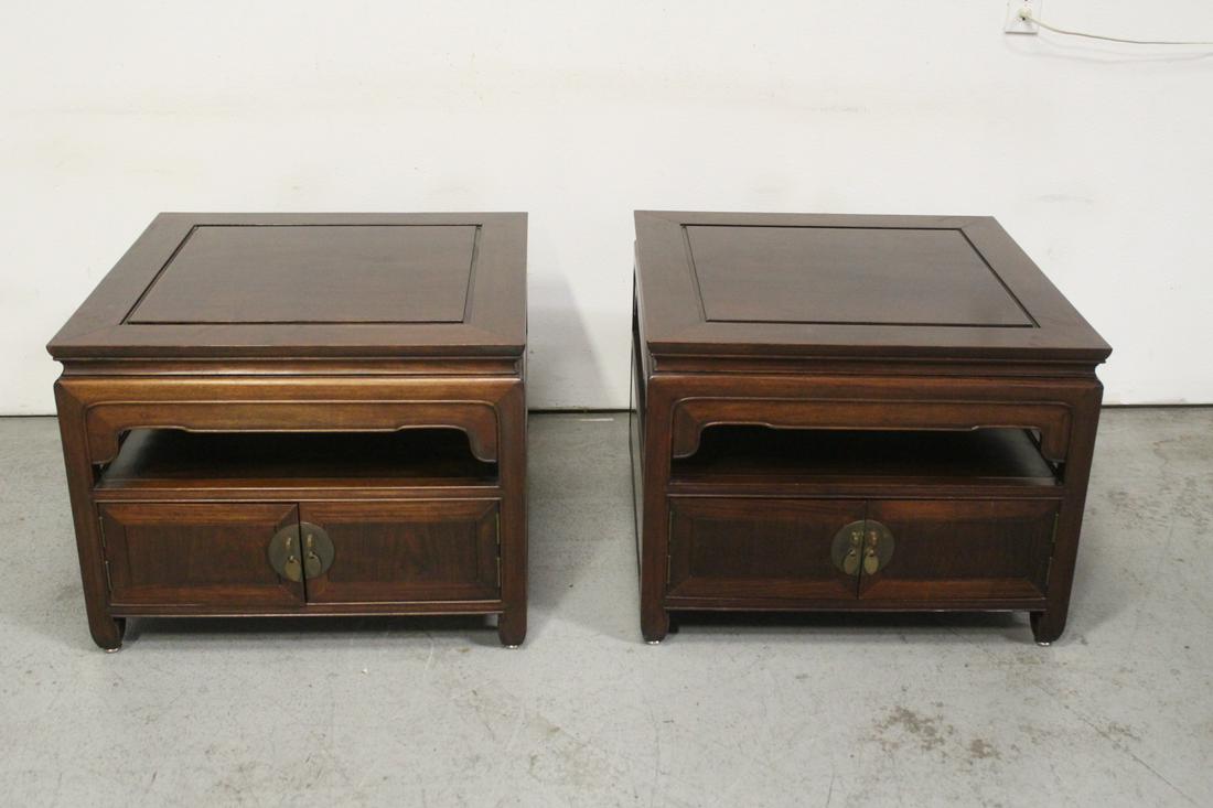 Pair Chinese square rosewood side table (1 of 10)