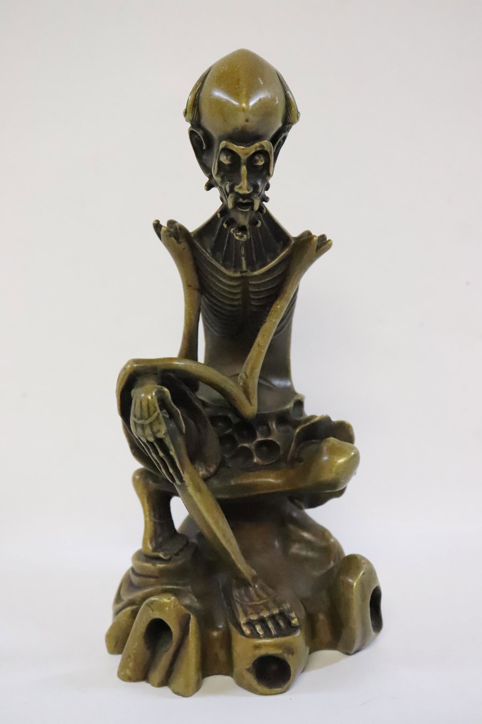 Very interesting Chinese bronze sculpture of Lohan (1 of 9)