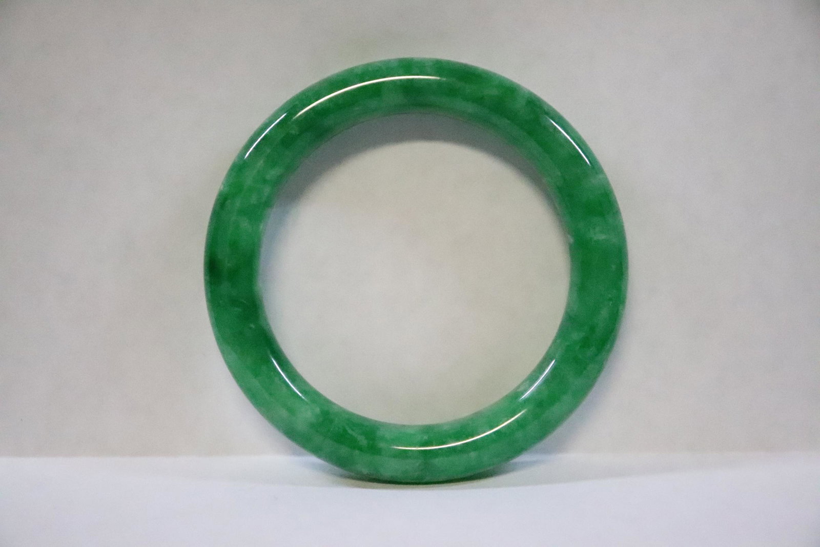 Jadeite like bangle: Jadeite like bangle, 0.4"x2.95"od(2.1"id)