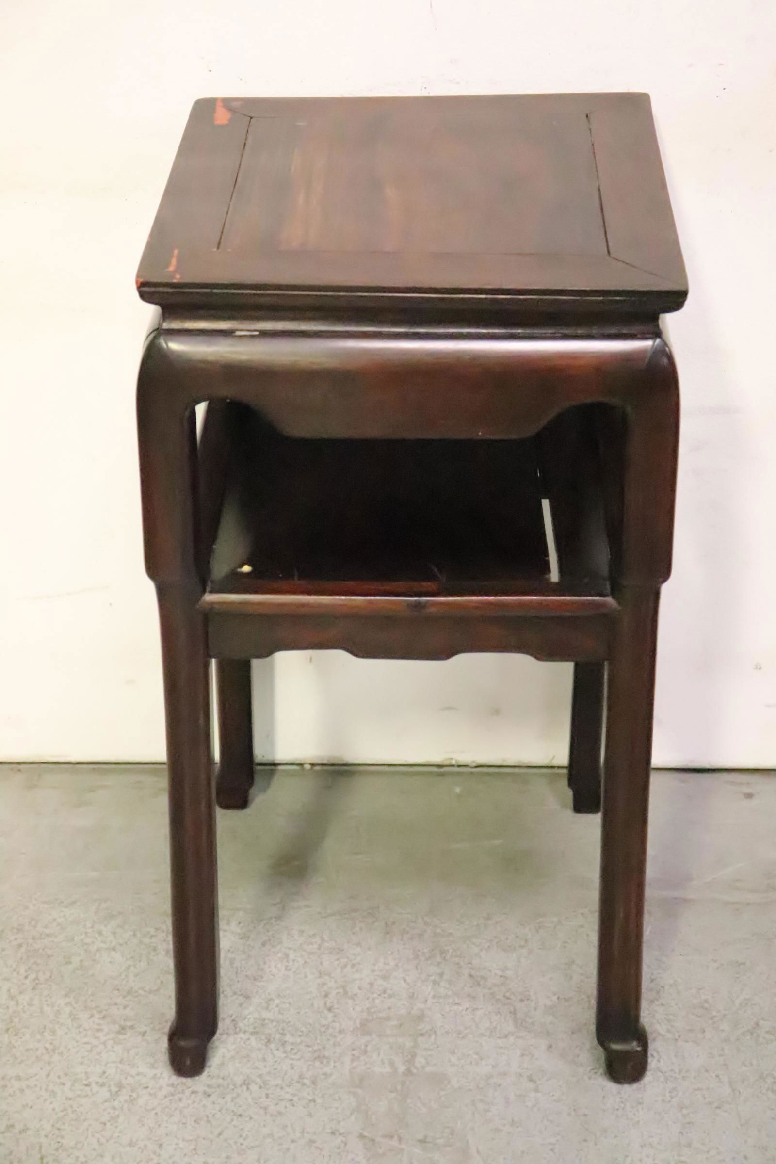 Chinese antique rosewood pedestal stool: Chinese antique rosewood pedestal stool, 31.25"Hx16.5"x16.5"