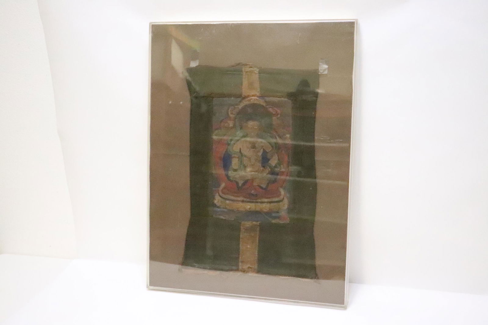 18th/19th c. Tibetan thangka in Lucite display case (1 of 8)