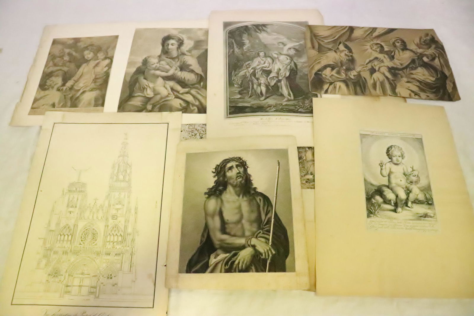 Lot of antique religious etching, prints (1 of 8)