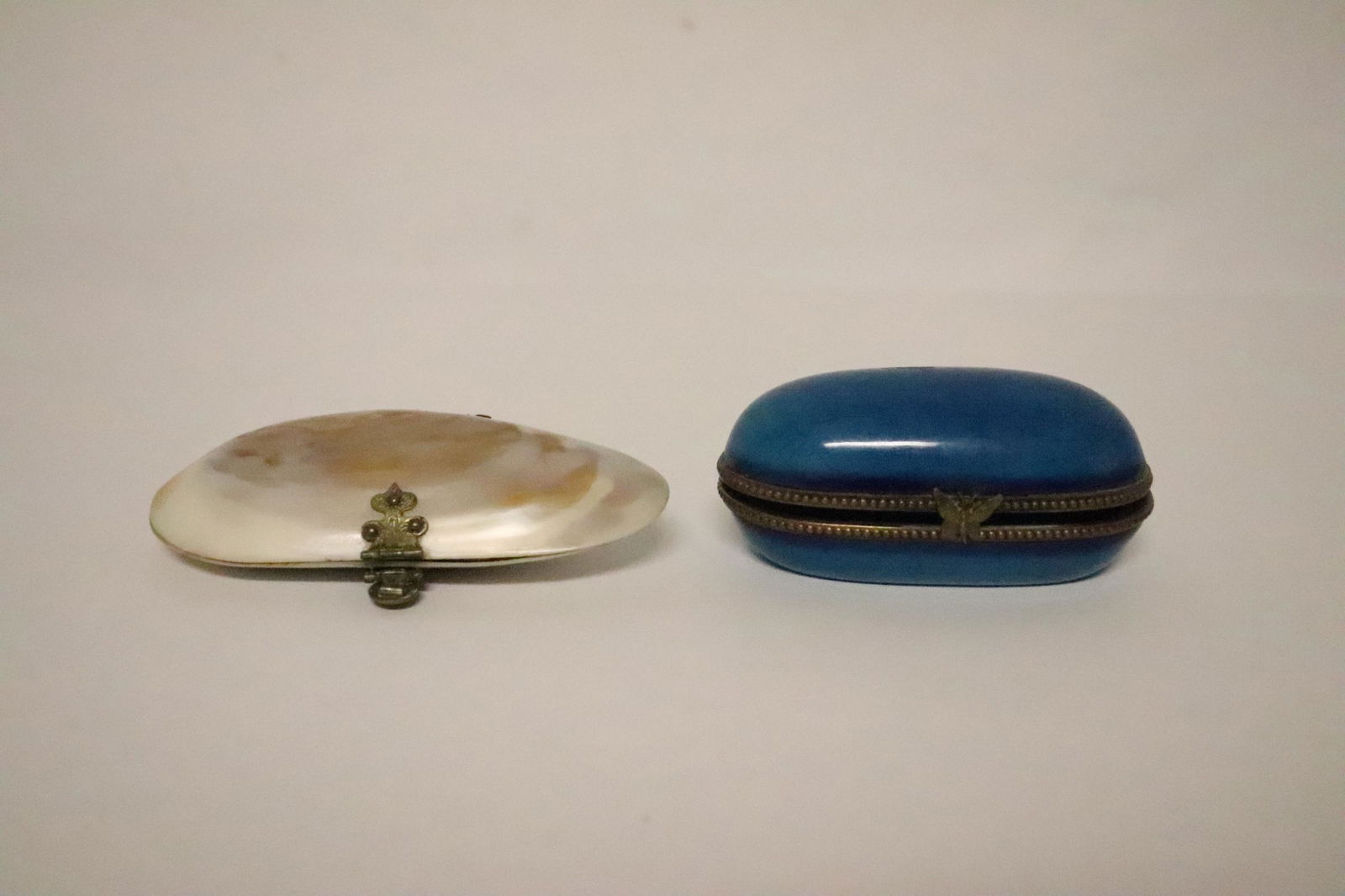 Victorian MOP trinket box and a French enamel box (1 of 12)