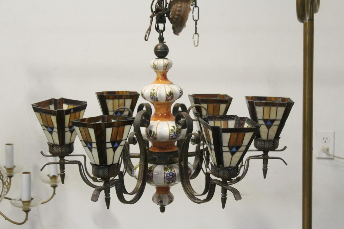 A fine porcelain and cast iron chandelier (1 of 10)