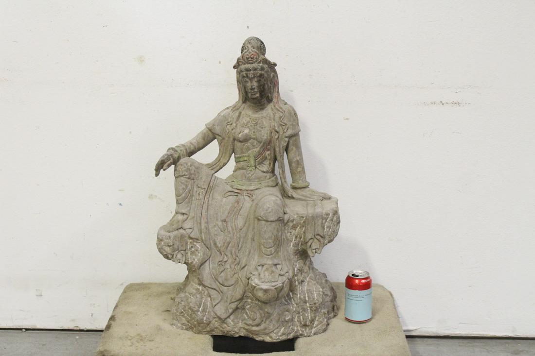 Chinese 18th/19th century stone carved deity (1 of 12)