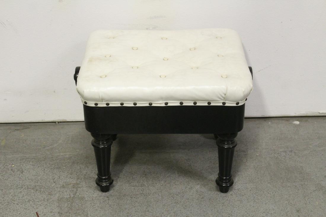 Leather top piano stool: Leather top piano stool, 17.75"Hx23"x17"