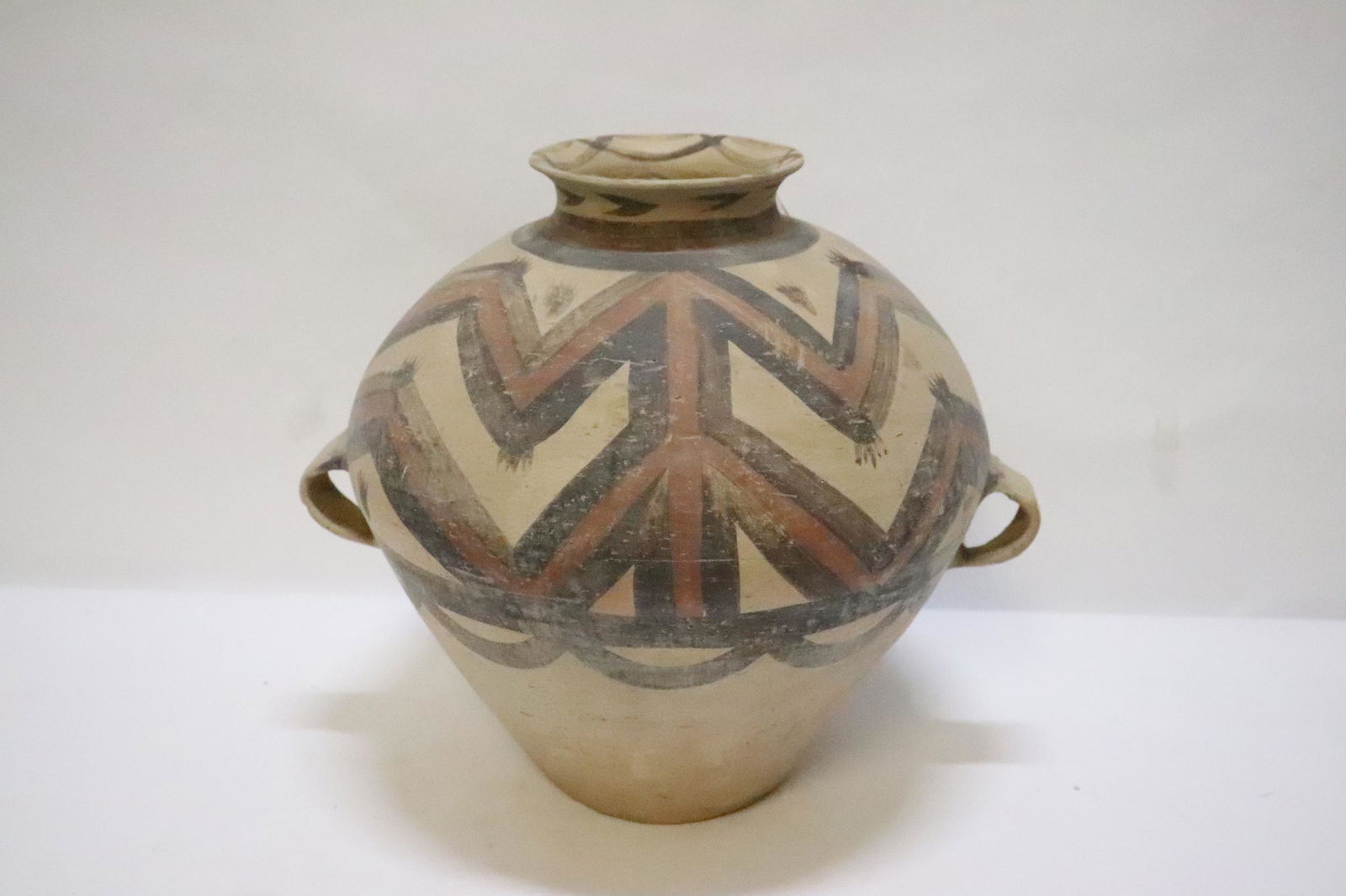 A large Chinese archaic style painted pottery jar (1 of 11)