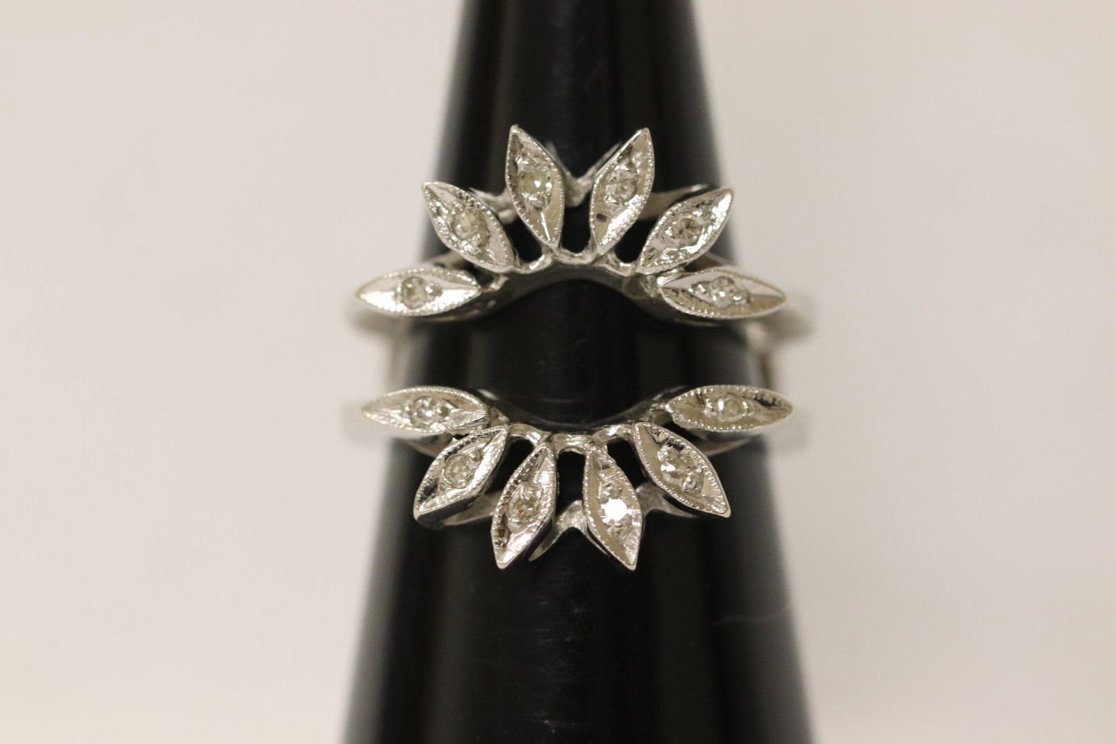 14K W/G ring/ ring guard set with diamonds (1 of 10)