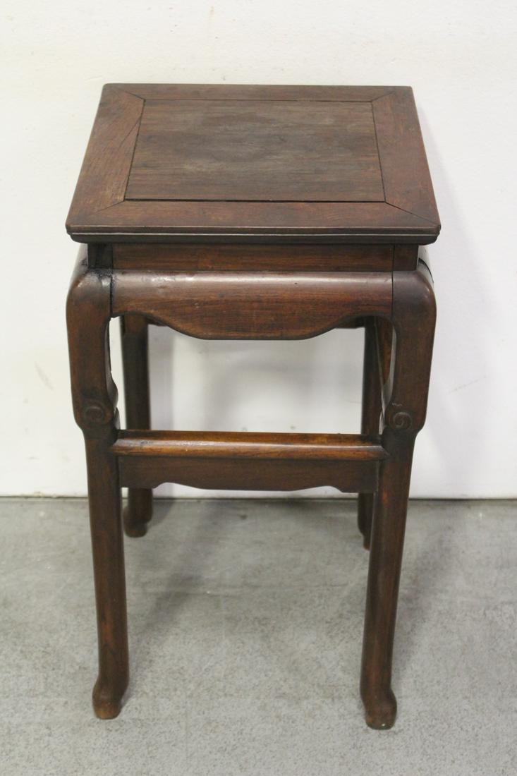 Chinese antique rosewood pedestal stand: Chinese antique rosewood pedestal stand, 28.85"Hx16.25"x15.7"