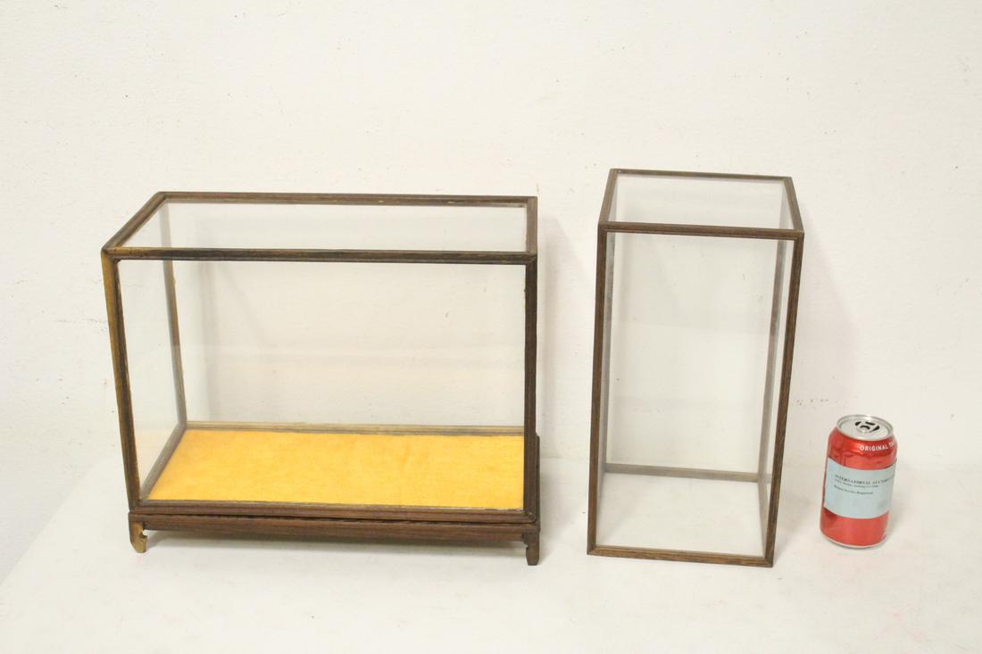 2 Chinese rosewood framed display cases (1 of 10)