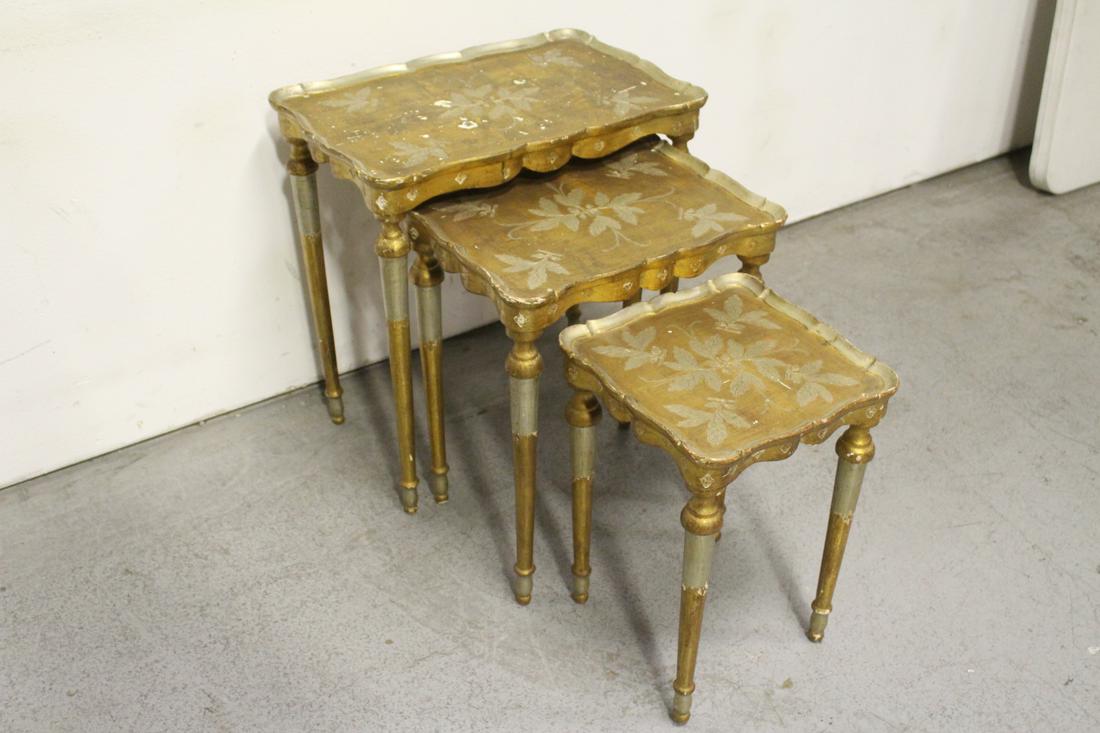 3 piece nested tables: 3 piece nested tables, 22.75"Hx21.85"x14.5" - 17.25"Hx12.5"x12.38"