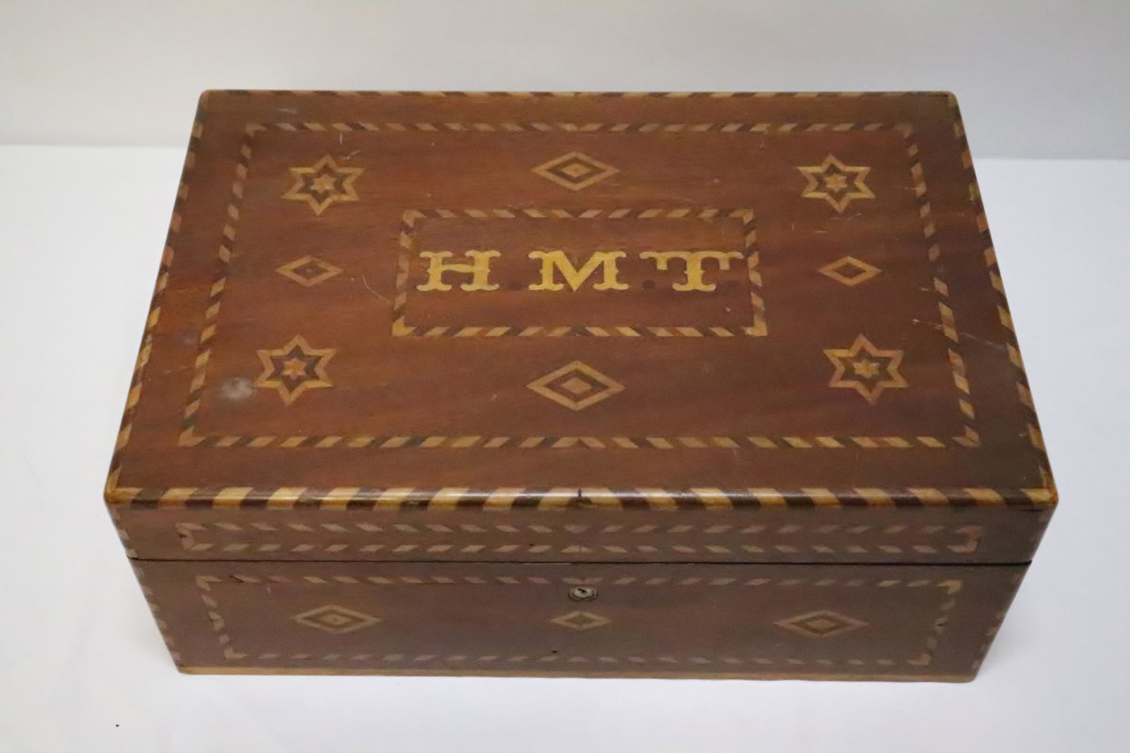 Antique inlaid ship captain's box (1 of 9)