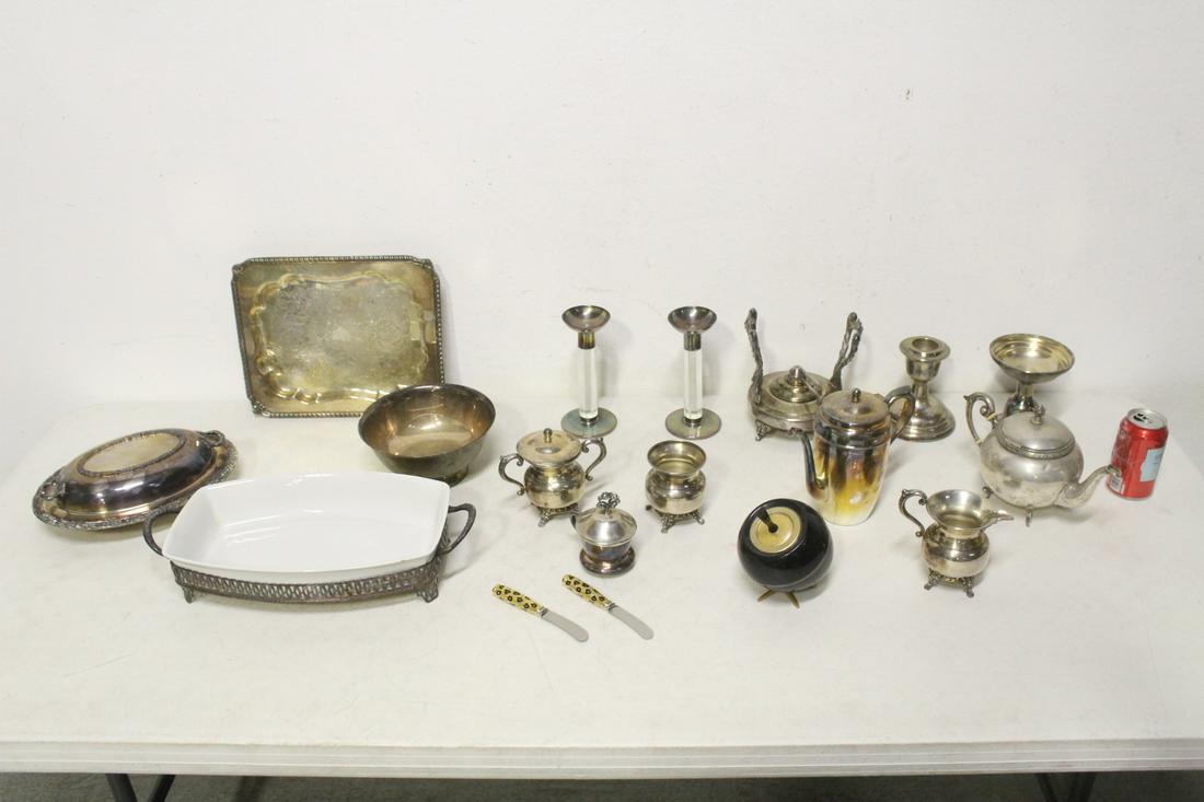 Large lot of silverplate items (1 of 10)