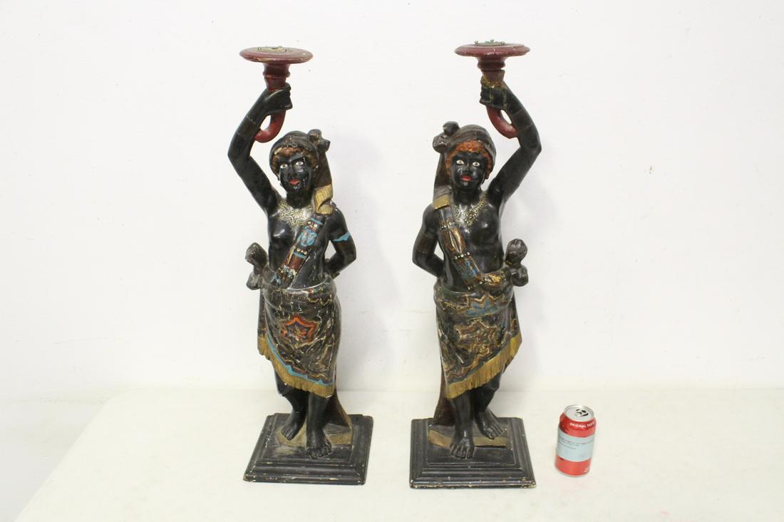 Pr. 18th/19th cen. Venetian painted wood candle holders (1 of 10)