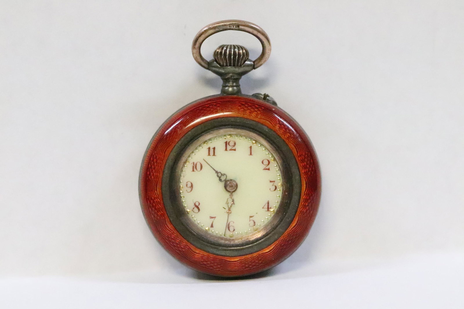 European 800 silver enamel pocket watch (1 of 9)