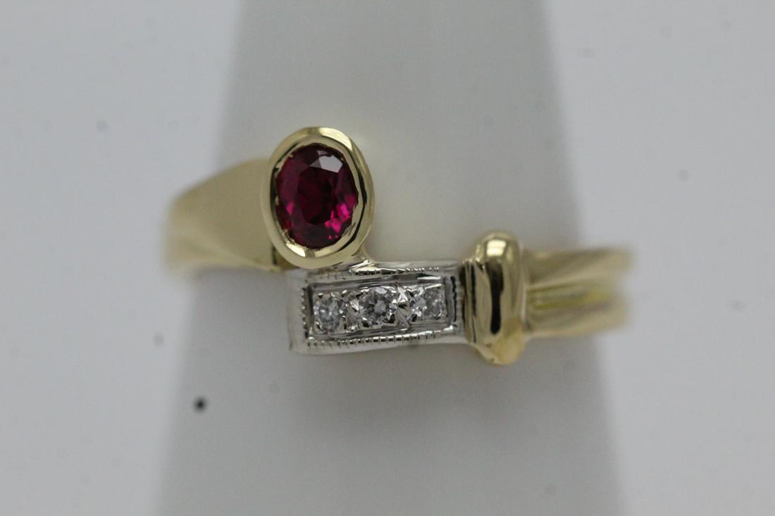 14K Y/G ruby diamond ring (1 of 12)