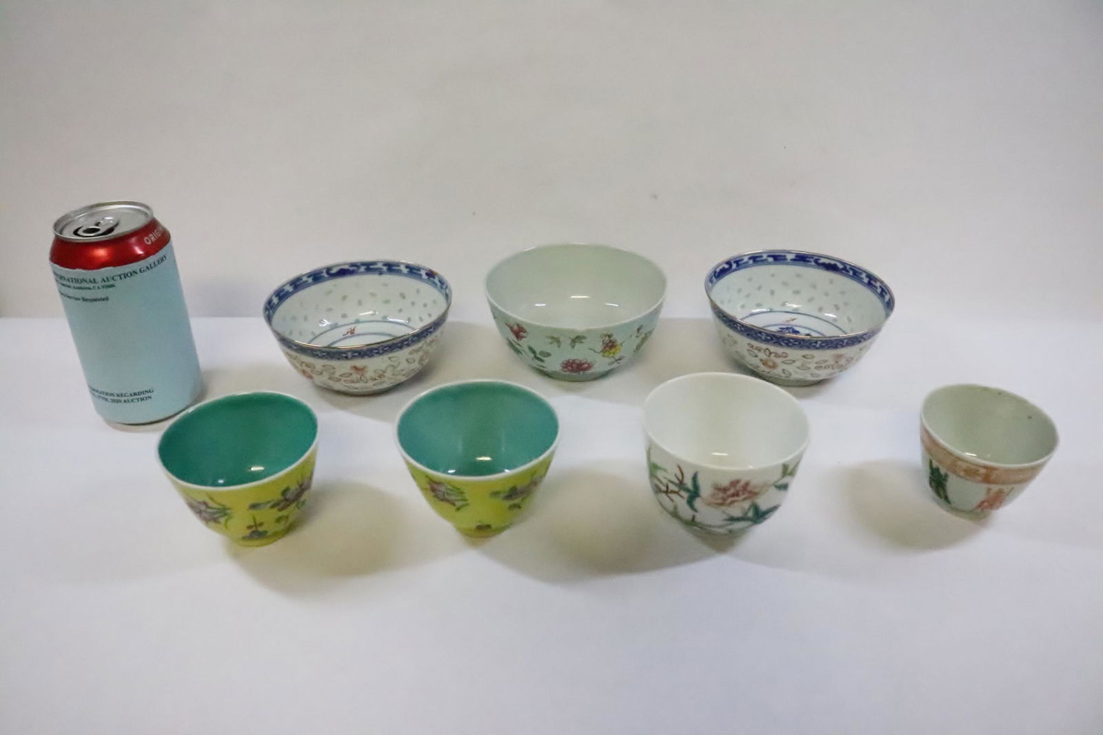 6 Chinese vintage porcelain bowls, a tea cup (1 of 10)