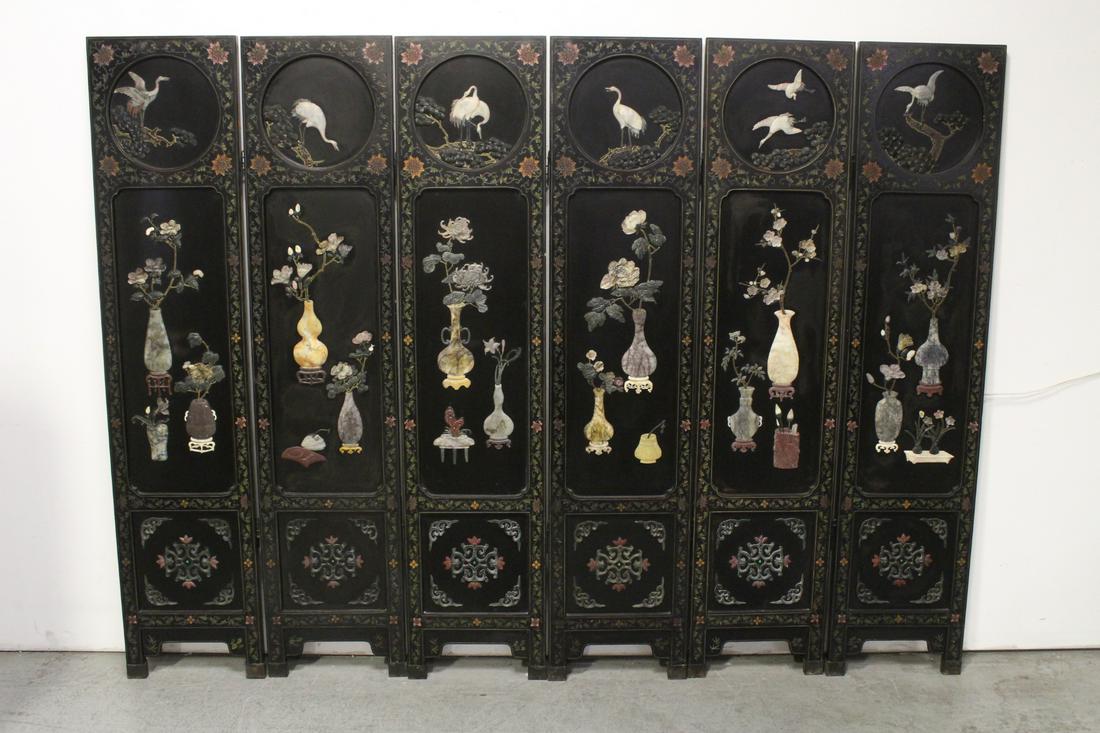 Chinese 6-panel coromandel screen (1 of 12)